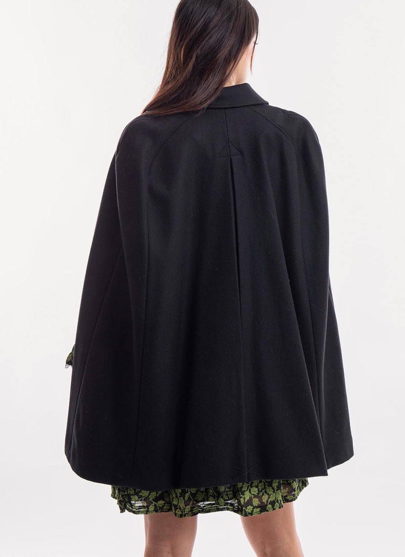 Mugler - Cape En Laine - Black - Femme