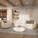 Table basse Maui blanche en fibre d'argile effet béton