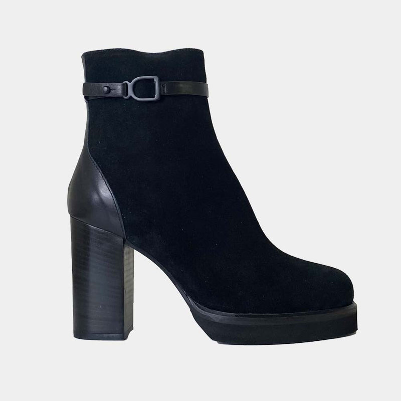 Bottines Ann Tuil Manuscrit - Velours/Cuir Noir