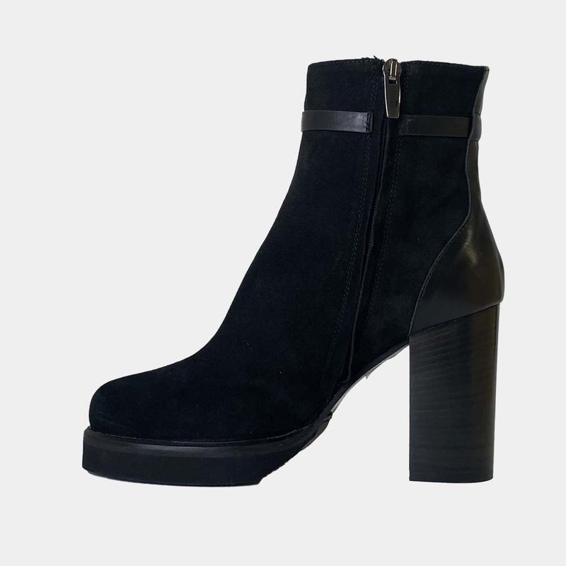 Bottines Ann Tuil Manuscrit - Velours/Cuir Noir