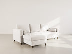 Marceau - Canapé D'Angle Réversible 4 Places Convertible Avec Coffre - Velours Côtelé - Beige
