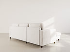 Marceau - Canapé D'Angle Réversible 4 Places Convertible Avec Coffre - Velours Côtelé - Beige