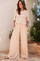 MARCEL Beige - Top Crochet