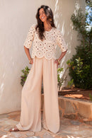 MARCEL Beige - Top Crochet