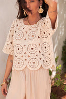 MARCEL Beige - Top Crochet