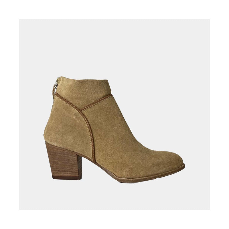 Bottines Ann Tuil Mardi - Velours Camel Clair