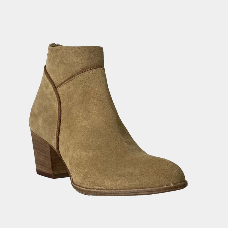 Bottines Ann Tuil Mardi - Velours Camel Clair