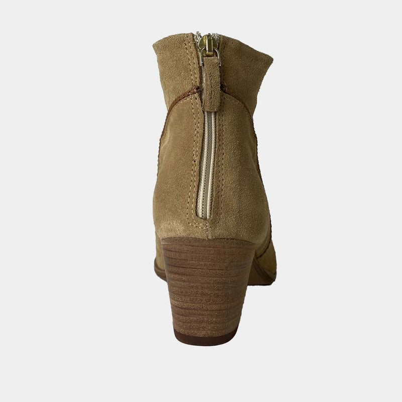 Bottines Ann Tuil Mardi - Velours Camel Clair