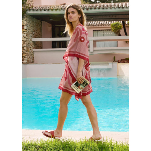 Poncho Pauline Imprime Baroque - Red