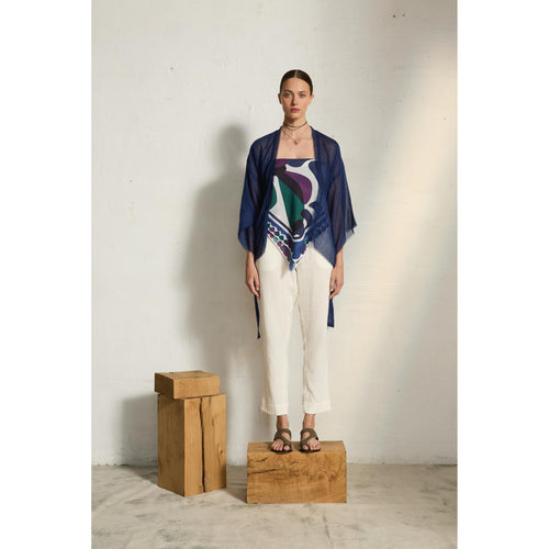 Kimono Renata Etamine De Laine - China Blue