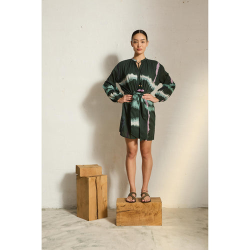 Robe Courte Charlie Imprime Td Check - Ardoise