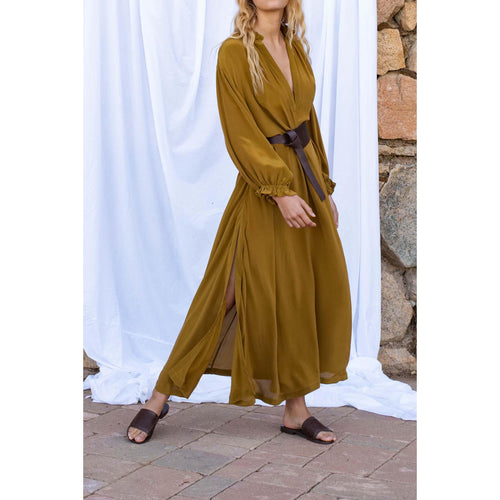 Robe Seraphine Soie - Amber Green