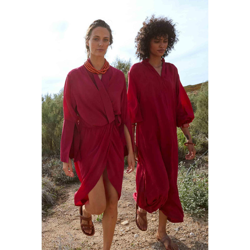 Robe Seraphine Soie - Camelia