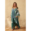 Poncho Rafaele Tie And Dye Etamine De Laine - Lagon