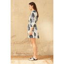 Robe Courte Charlie Imprime Indian Flowers - Blue