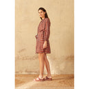 Robe Courte Charlie Imprime Kota - Caramel