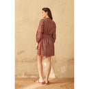 Robe Courte Charlie Imprime Kota - Caramel