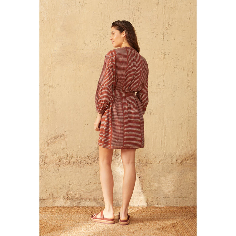 Robe Courte Charlie Imprime Kota - Caramel