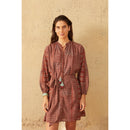 Robe Courte Charlie Imprime Kota - Caramel