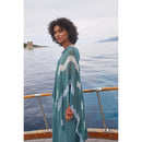 Poncho Rafaele Tie And Dye Etamine De Laine - Lagon