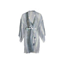 Kimono Mi-Long Rachel Etamine De Laine Tie And Dye - Lagon