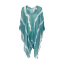 Poncho Rafaele Tie And Dye Etamine De Laine - Lagon