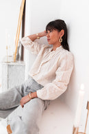 MARIA Beige - Embroidered Shirt