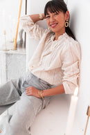 MARIA Beige - Embroidered Shirt