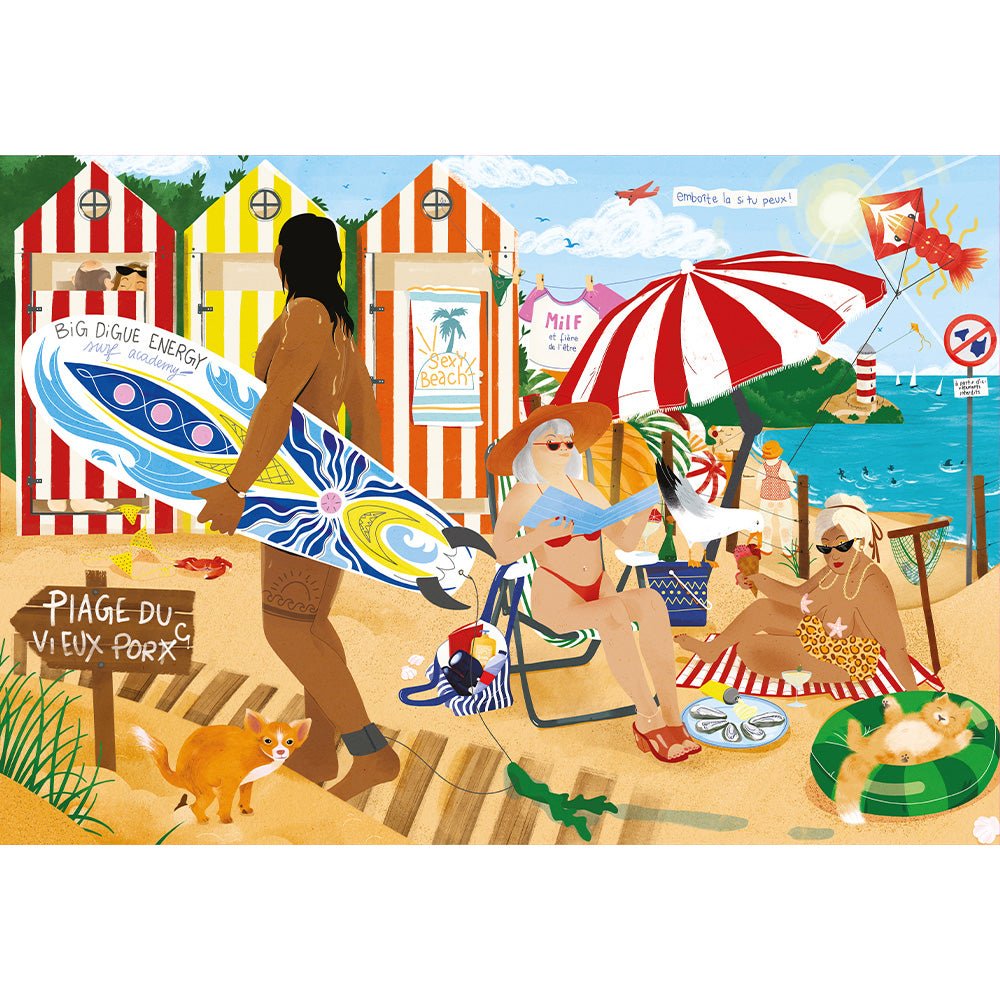 Puzzle 1000 Pièces - MARIE - CHANTAL A LA PLAGEMarie - Chantal