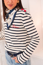 CÉLIAN Blue - Striped Top