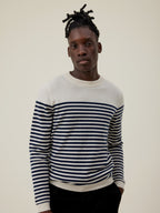 Pull Dalain - Blanc Et Navy - Homme