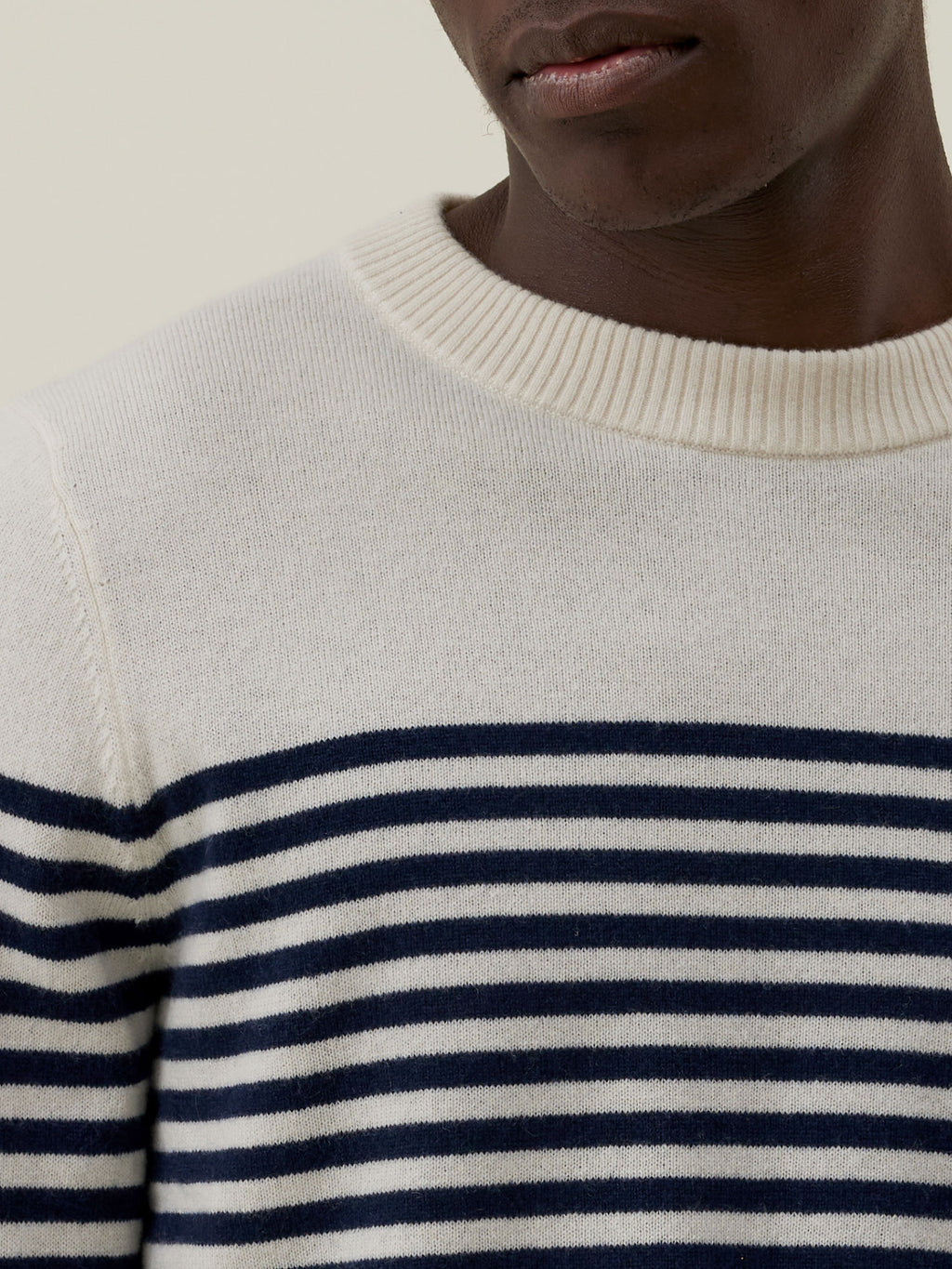 Pull Dalain - Blanc Et Navy - Homme