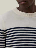 Pull Dalain - Blanc Et Navy - Homme