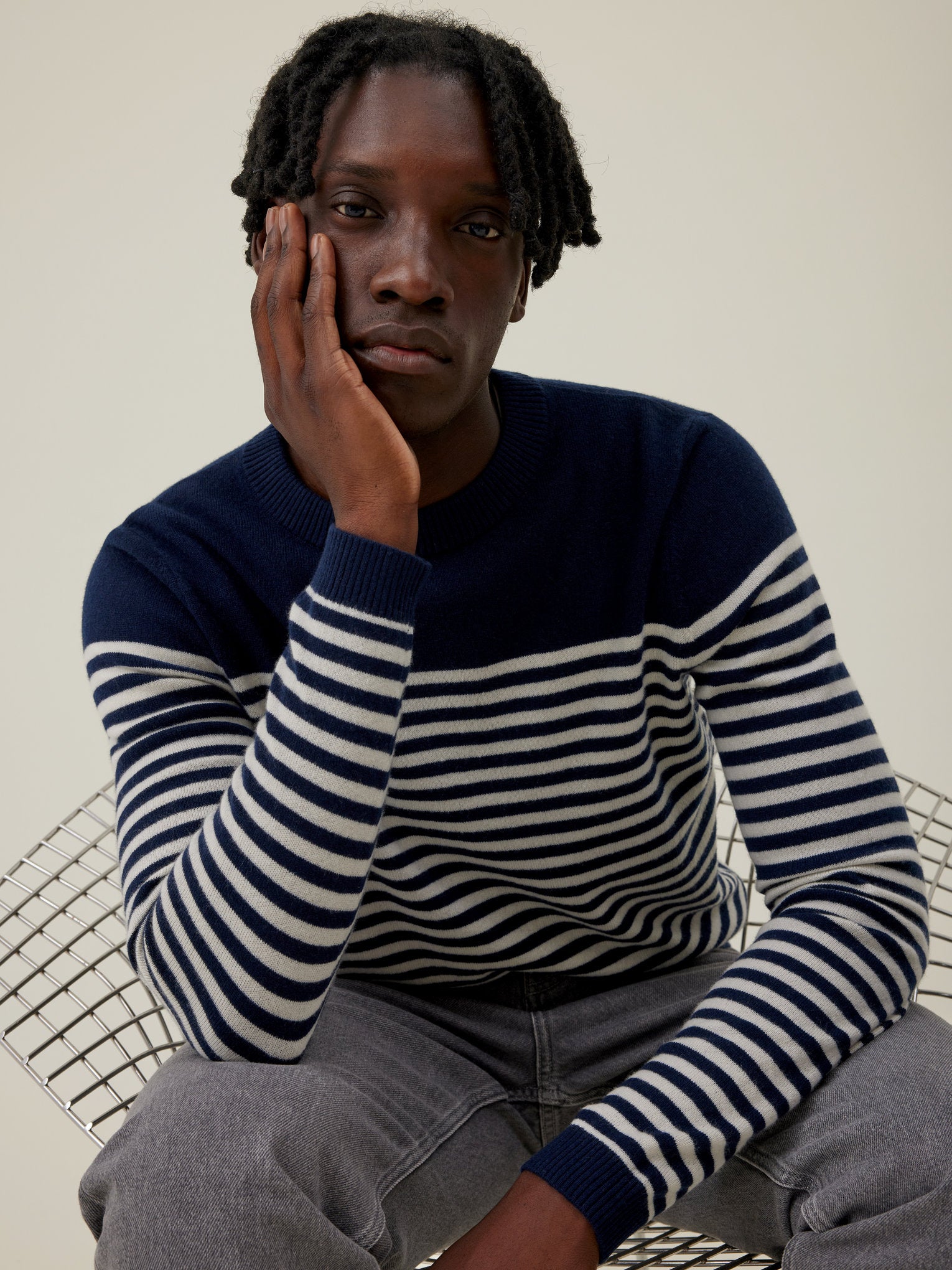 Dalain Jumper - Navy & White - Men