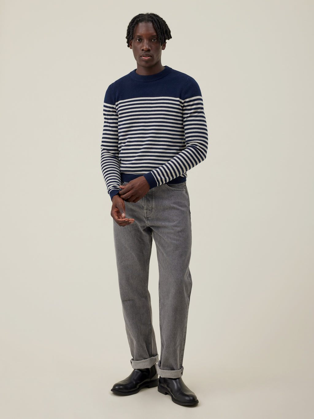 Dalain Jumper - Navy & White - Men