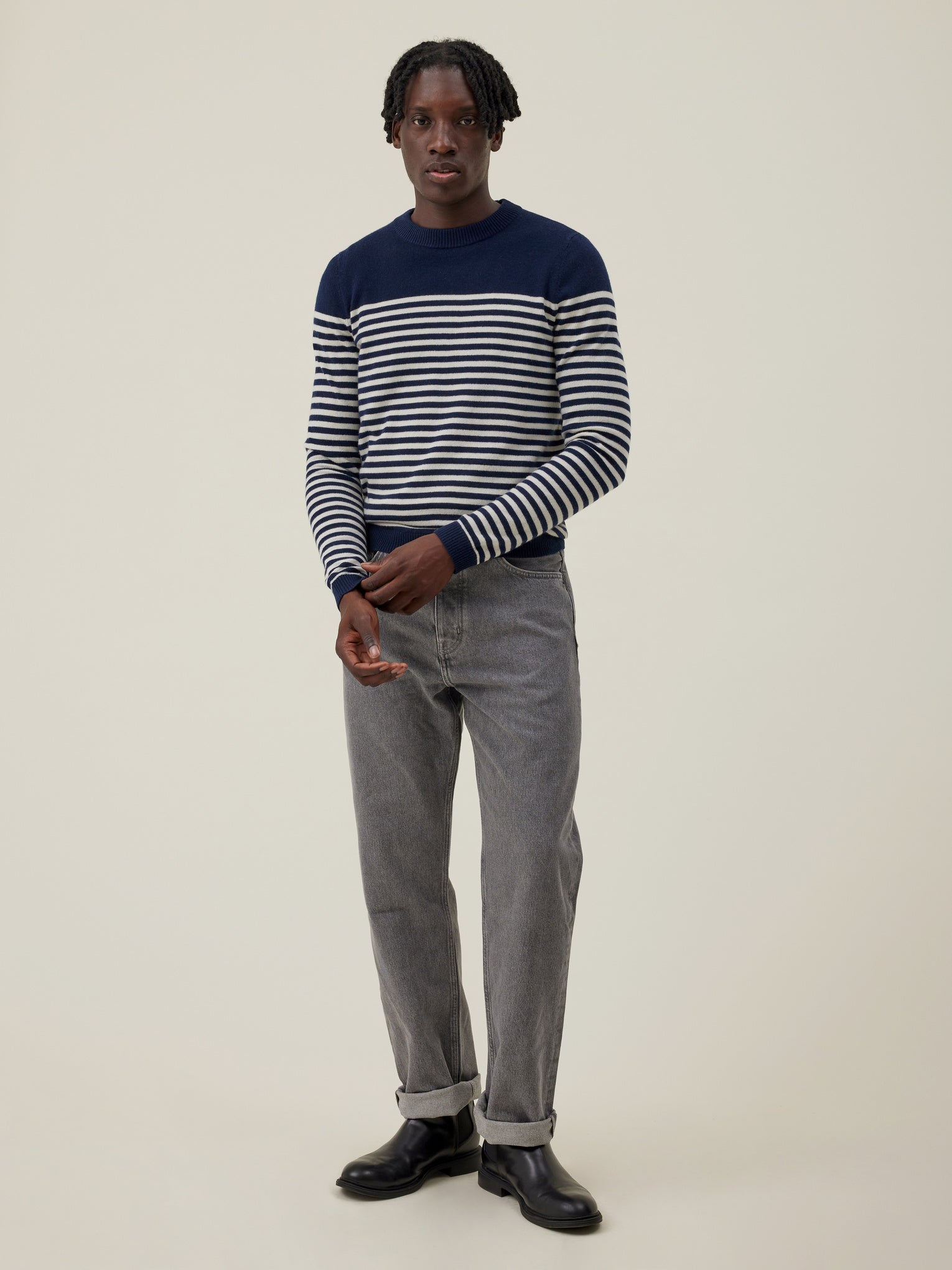 Dalain Jumper - Navy & White - Men