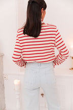 MAO Rouge - T-Shirt Rayé