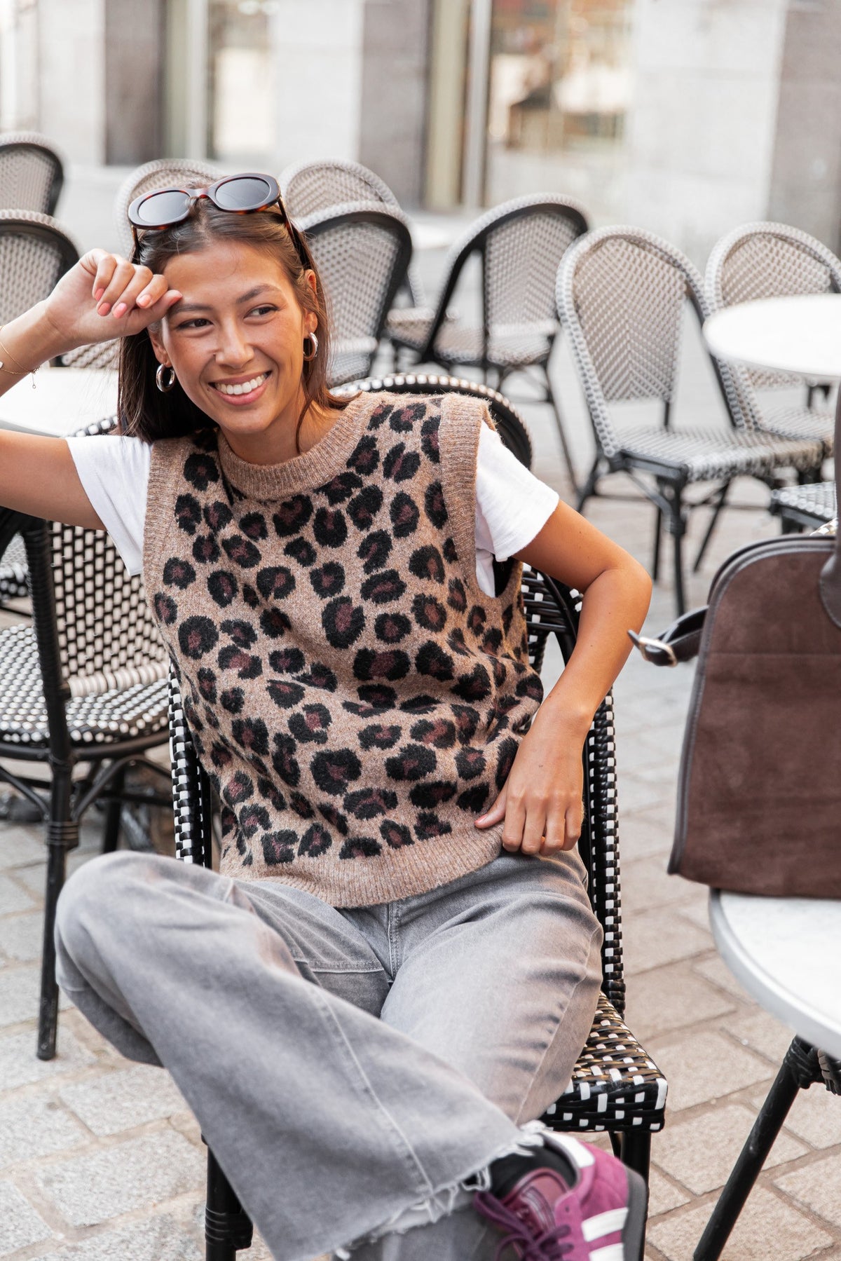 MARION Leopard - Sleeveless Jumper