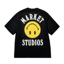 Market Studios - T-Shirt Studios T-Shirt Smiley Lockup Jet Set Black - Black