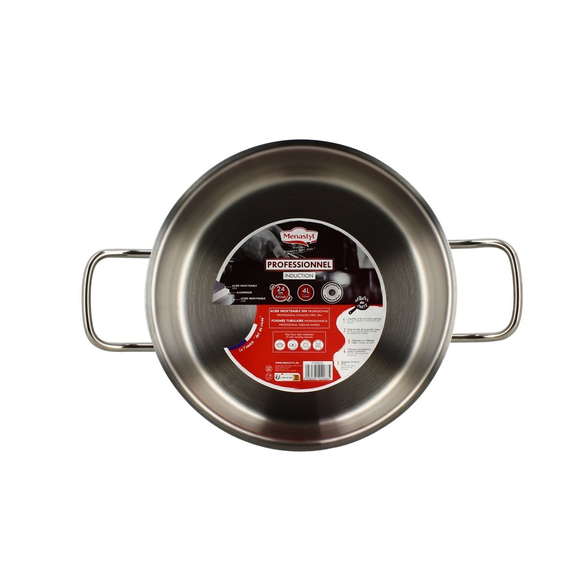 "Professionnel" - Kochtopf mit Glasdeckel - Edelstahl - 24 cm