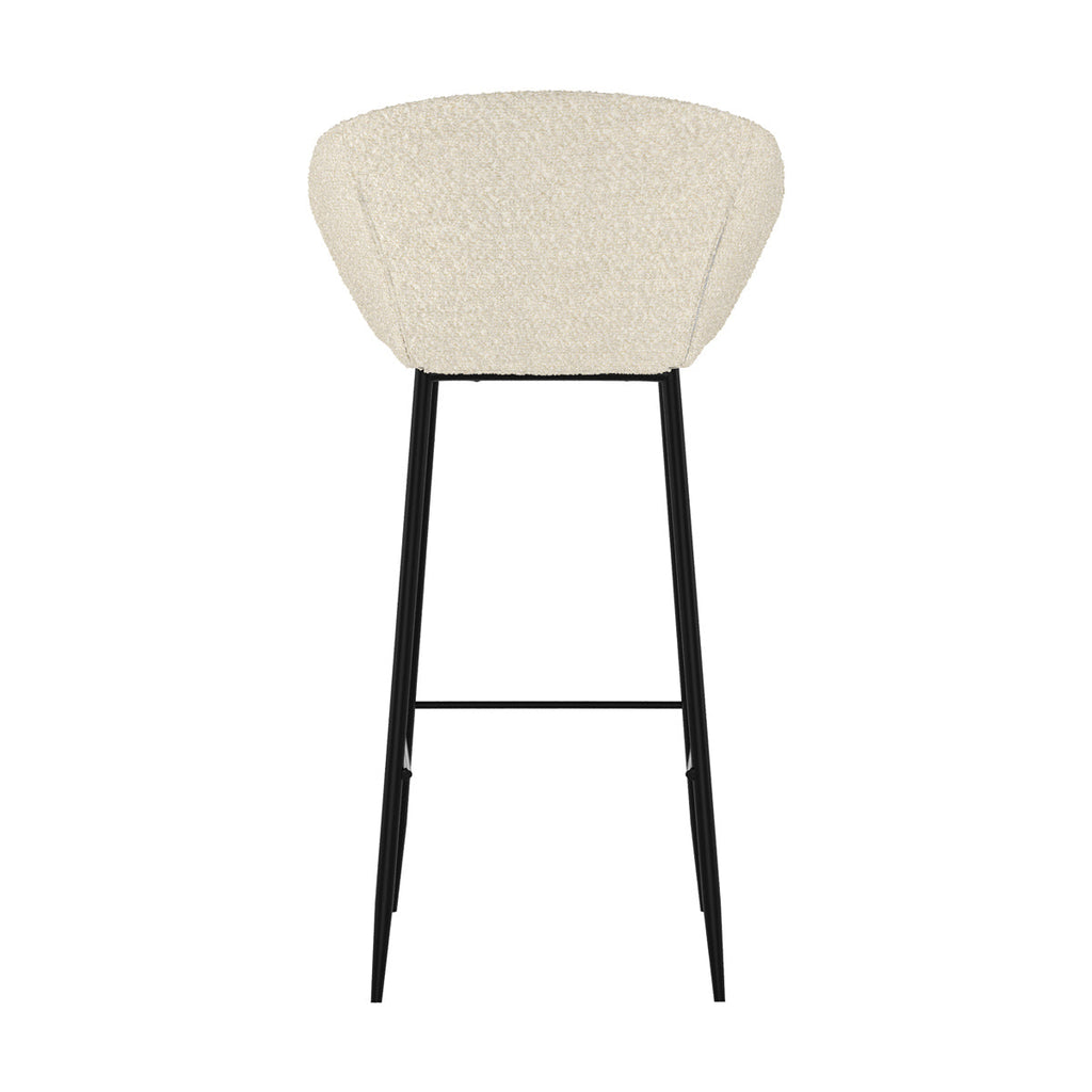 Marquise - Lot De 2 Chaises De Bar Effet Laine Bouclette Blanche