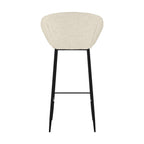 Marquise - Lot De 2 Chaises De Bar Effet Laine Bouclette Blanche
