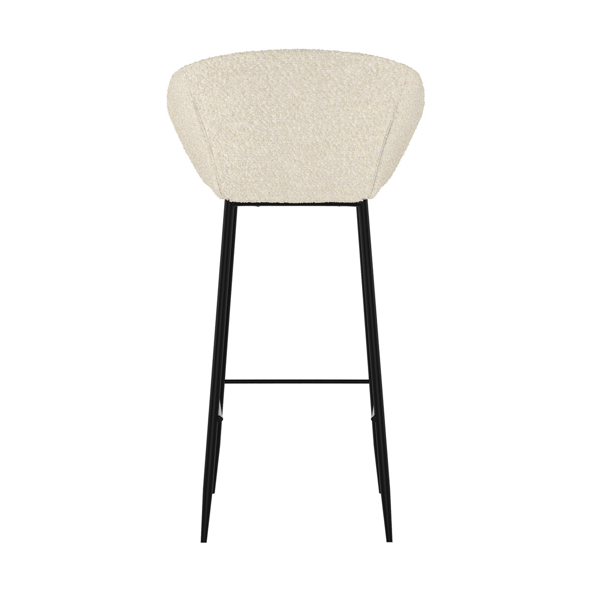 Marquise - Lot De 2 Chaises De Bar Effet Laine Bouclette Blanche