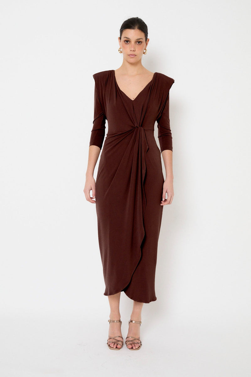 Robe Dix-Sept Maille Marron