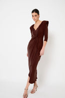Robe Dix-Sept Maille Marron