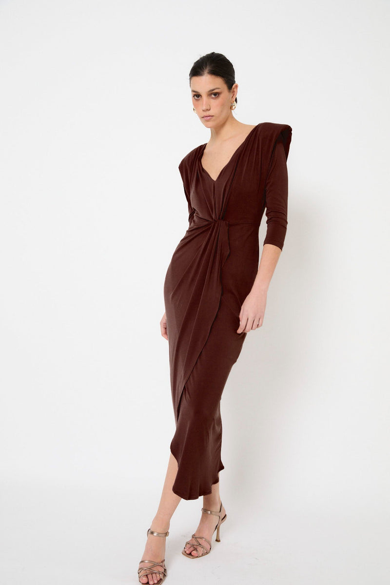 Robe Dix-Sept Maille Marron