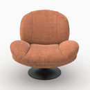 Fauteuil Ricci pivotant en tissu effet velours marron