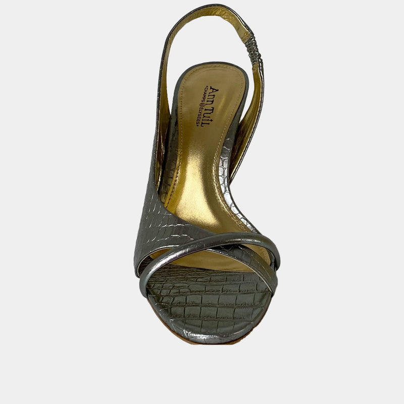 Escarpins Ann Tuil Marronnier - Cuir Croco Canon De Fusil