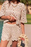 MARTHA Beige - Short Crochet