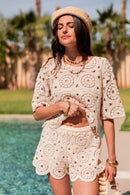 MARTHA Beige - Short Crochet